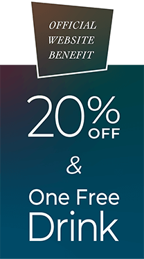 OFFICIAL WEBSITE BENEFIT　20%OFF / One Free Drink